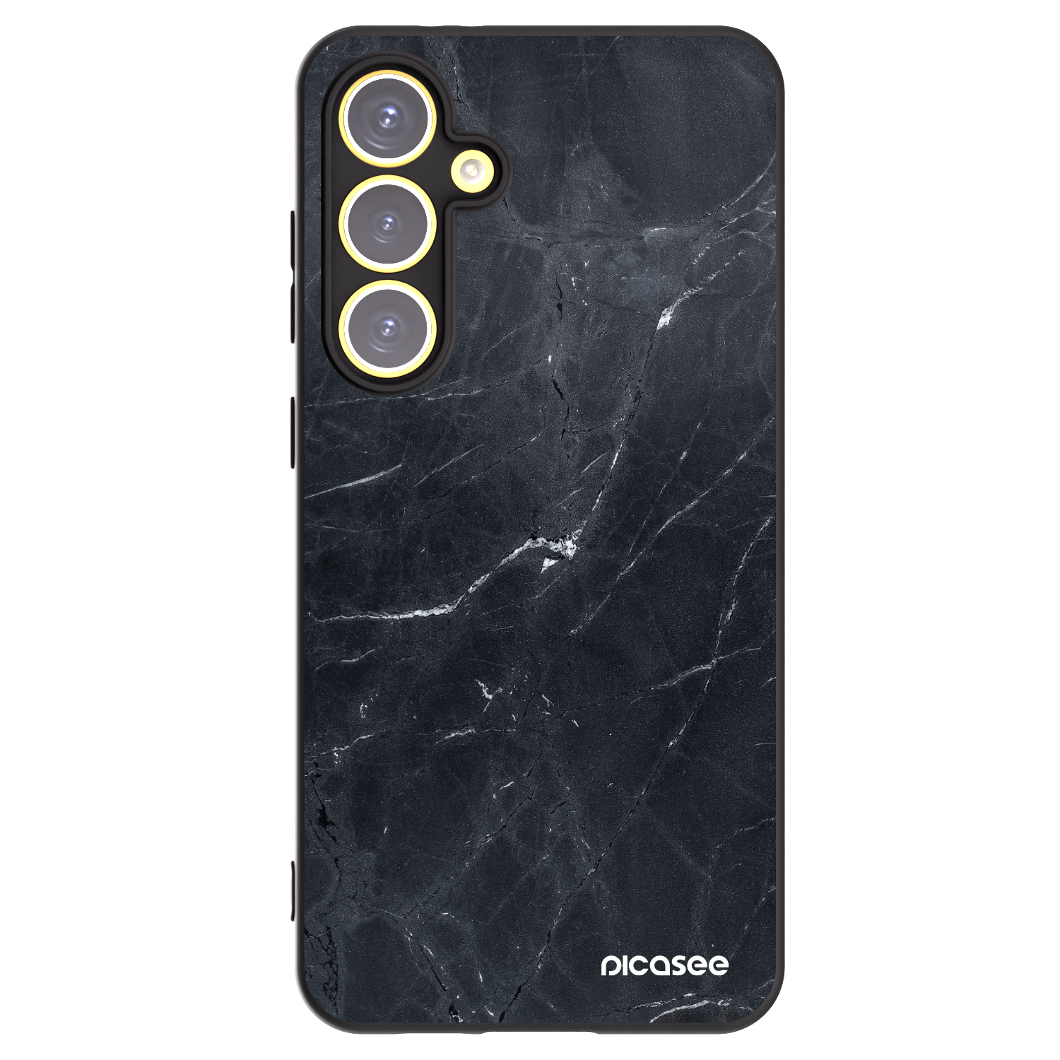 Picasee Samsung Galaxy S24 FE S721B Hülle - Schwarzes Silikon - Black marble