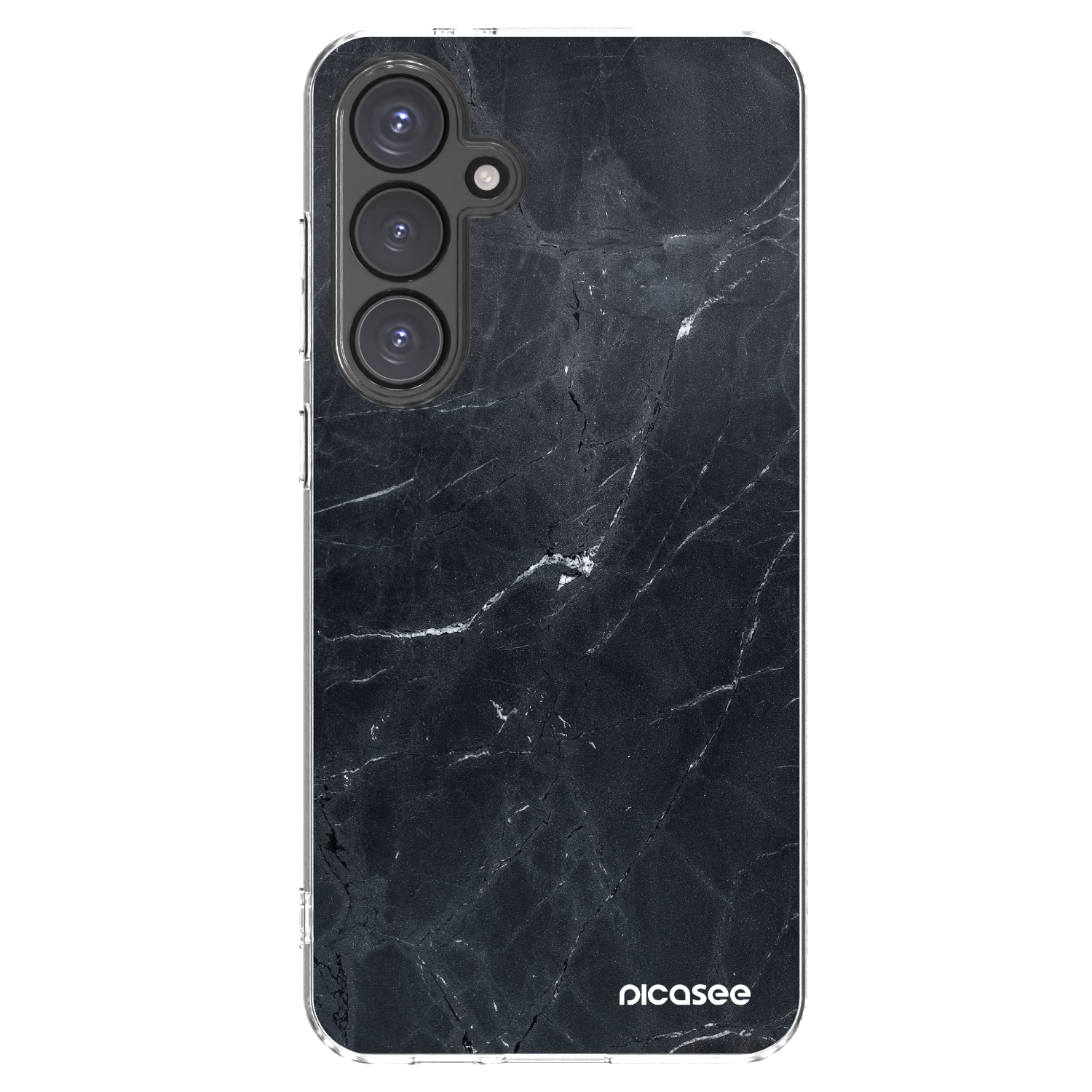 Picasee Samsung Galaxy S24 FE S721B Hülle - Transparentes Silikon - Black marble