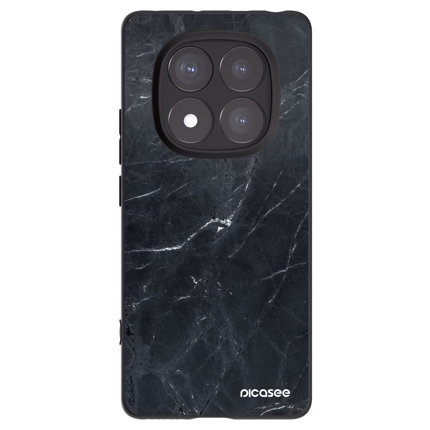 Picasee Xiaomi Redmi Note 14 Pro 5G Hülle - Schwarzes Silikon - Black marble