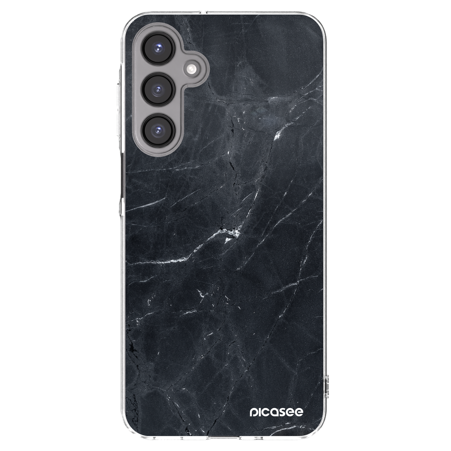 Picasee Samsung Galaxy A16 5G Hülle - Transparentes Silikon - Black marble