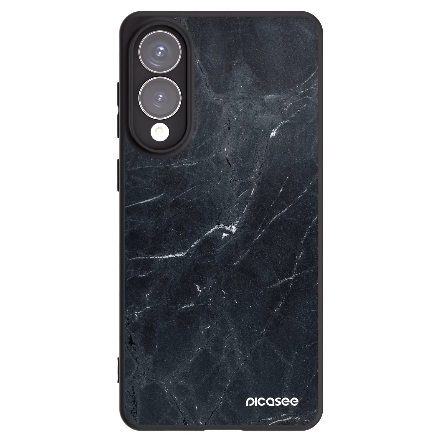 Picasee Samsung Galaxy S25 Edge 5G Hülle - Schwarzes Silikon - Black marble
