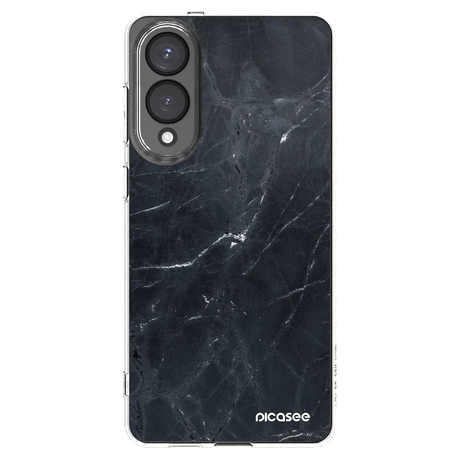 Picasee Samsung Galaxy S25 Edge 5G Hülle - Transparentes Silikon - Black marble