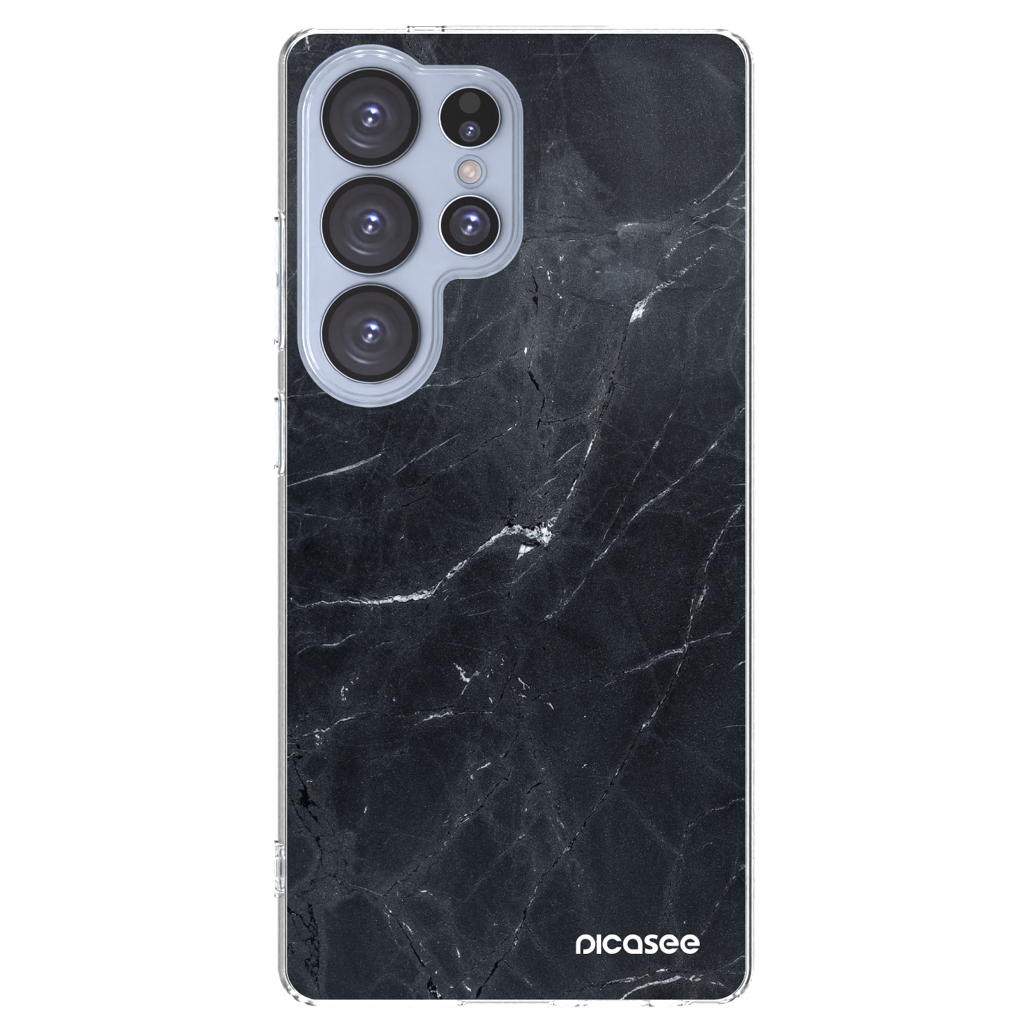 Picasee Samsung Galaxy S25 Ultra 5G Hülle - Transparentes Silikon - Black marble