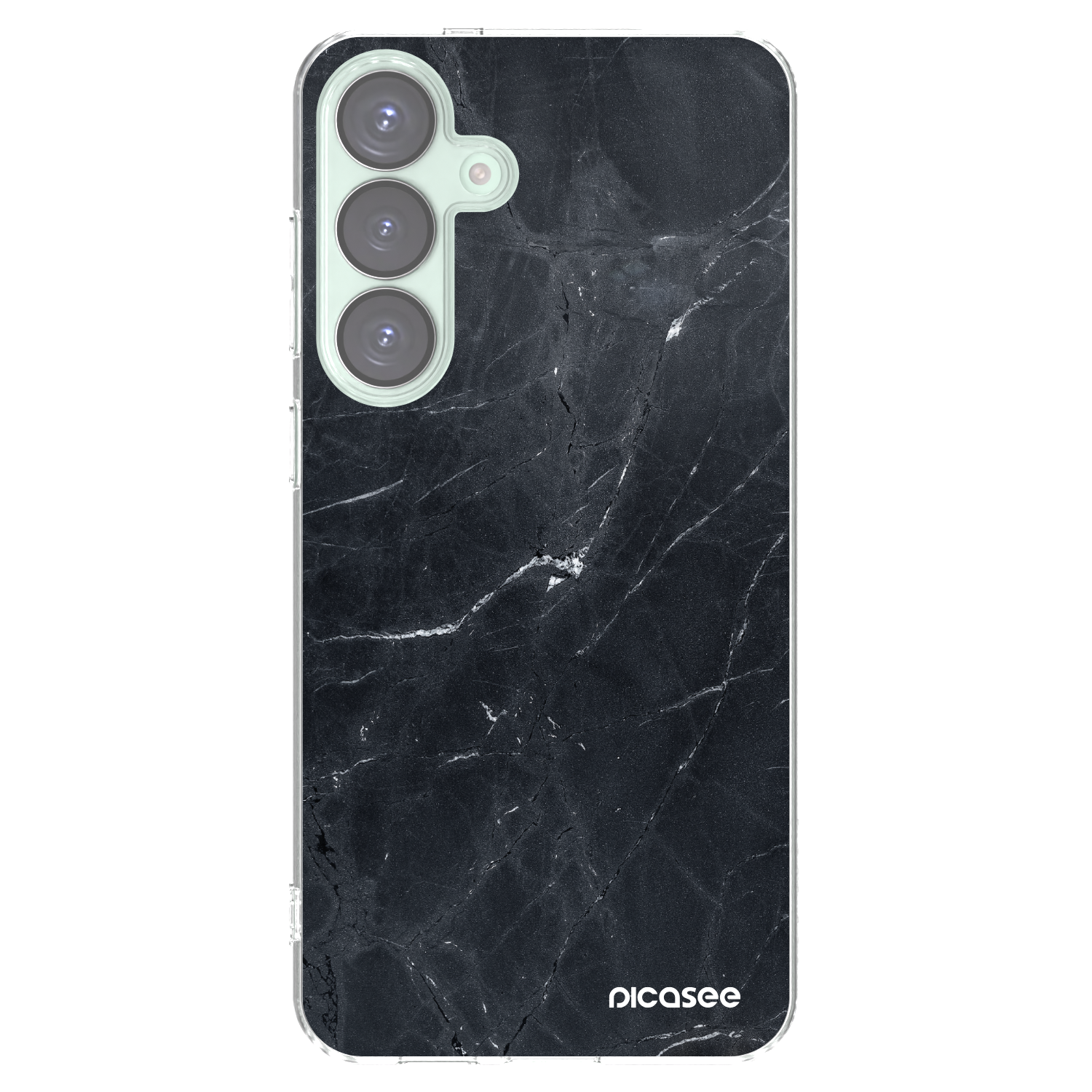 Picasee Samsung Galaxy S25+ 5G Hülle - Transparentes Silikon - Black marble
