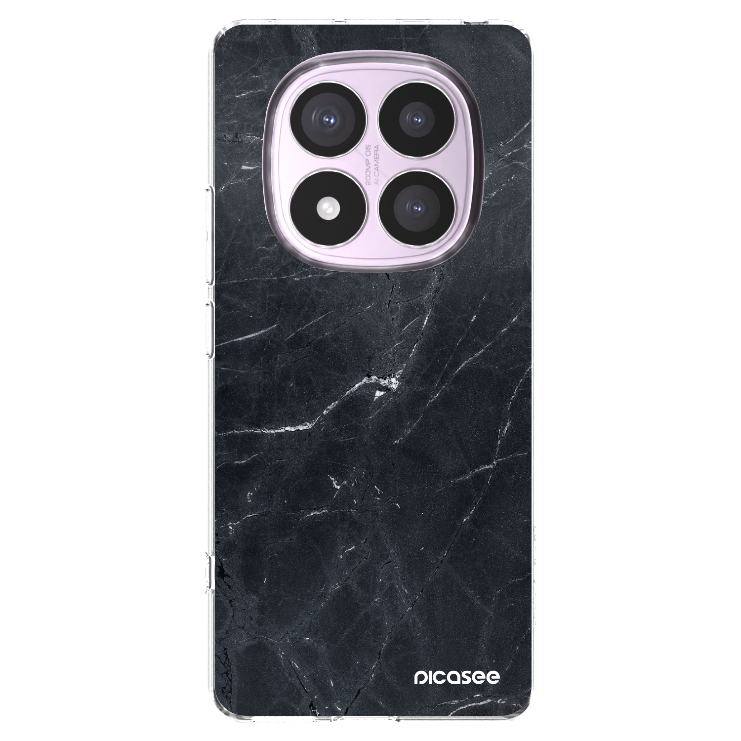 Picasee Xiaomi Redmi Note 14 Pro 4G Hülle - Transparentes Silikon - Black marble