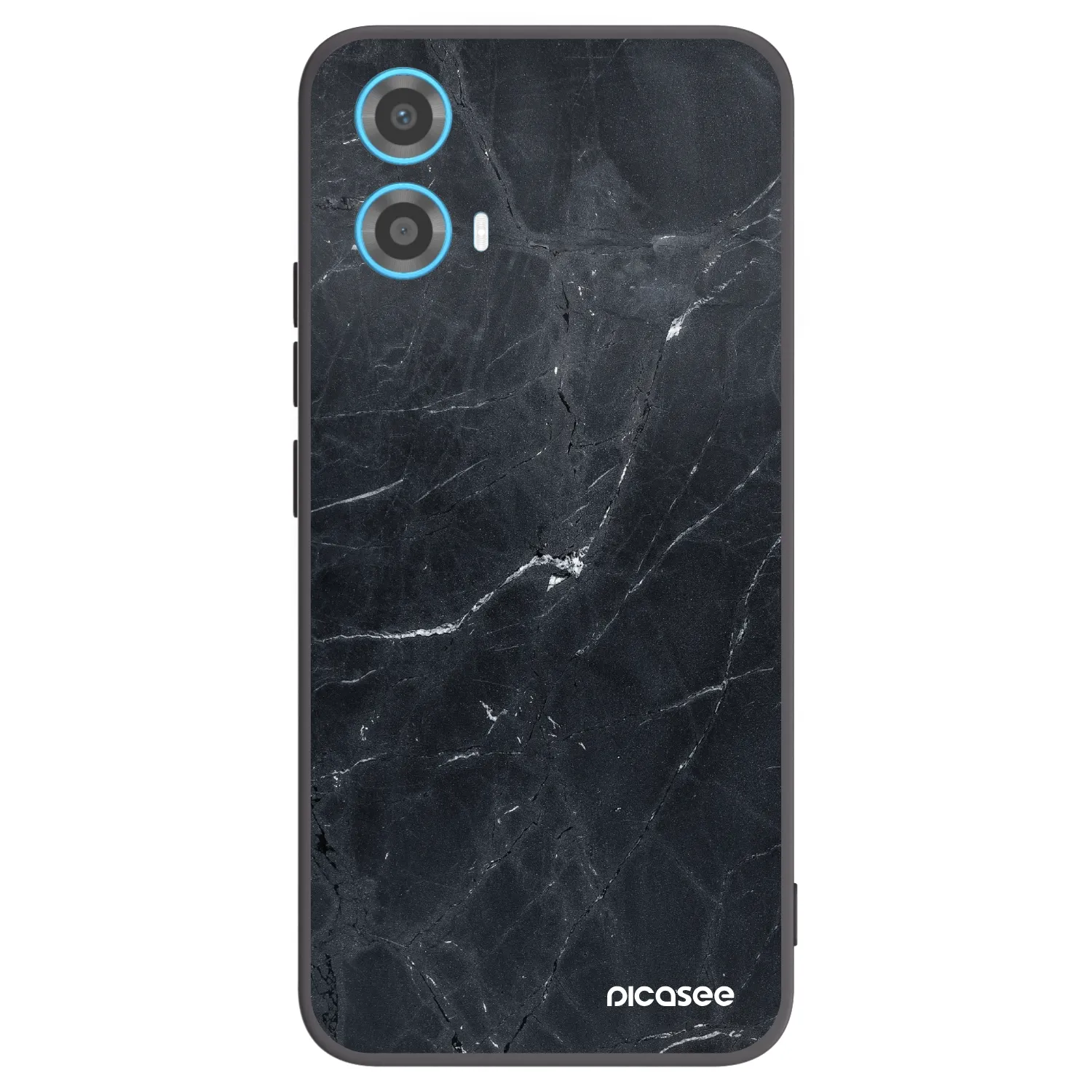 Picasee Motorola Moto G34 5G Hülle - Schwarzes Silikon - Black marble