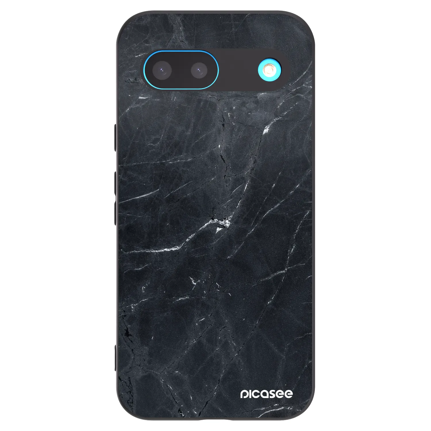 Picasee Google Pixel 8 Hülle - Schwarzes Silikon - Black marble