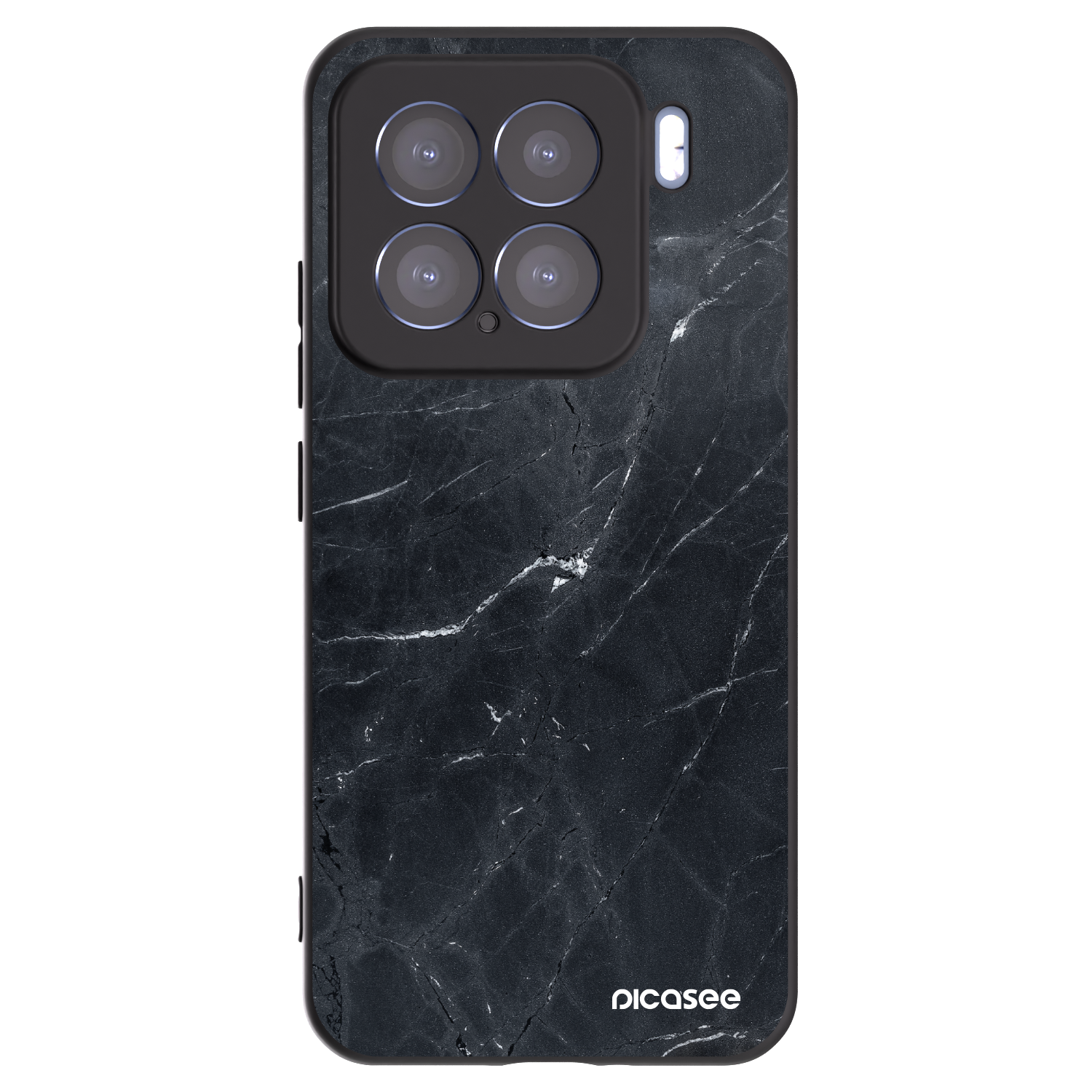Picasee Xiaomi 15 Hülle - Schwarzes Silikon - Black marble