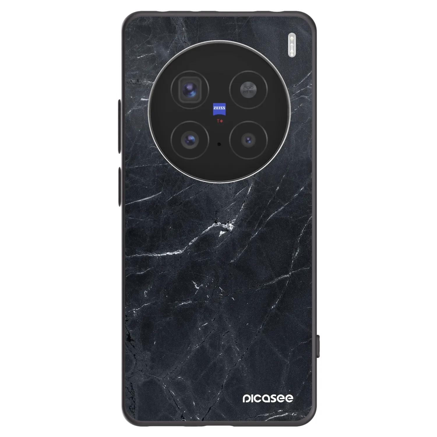Picasee Vivo X200 Pro Hülle - Schwarzes Silikon - Black marble