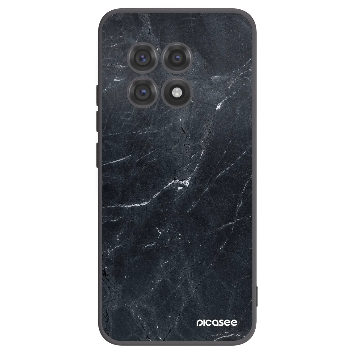 Picasee OnePlus 13R 5G Hülle - Schwarzes Silikon - Black marble