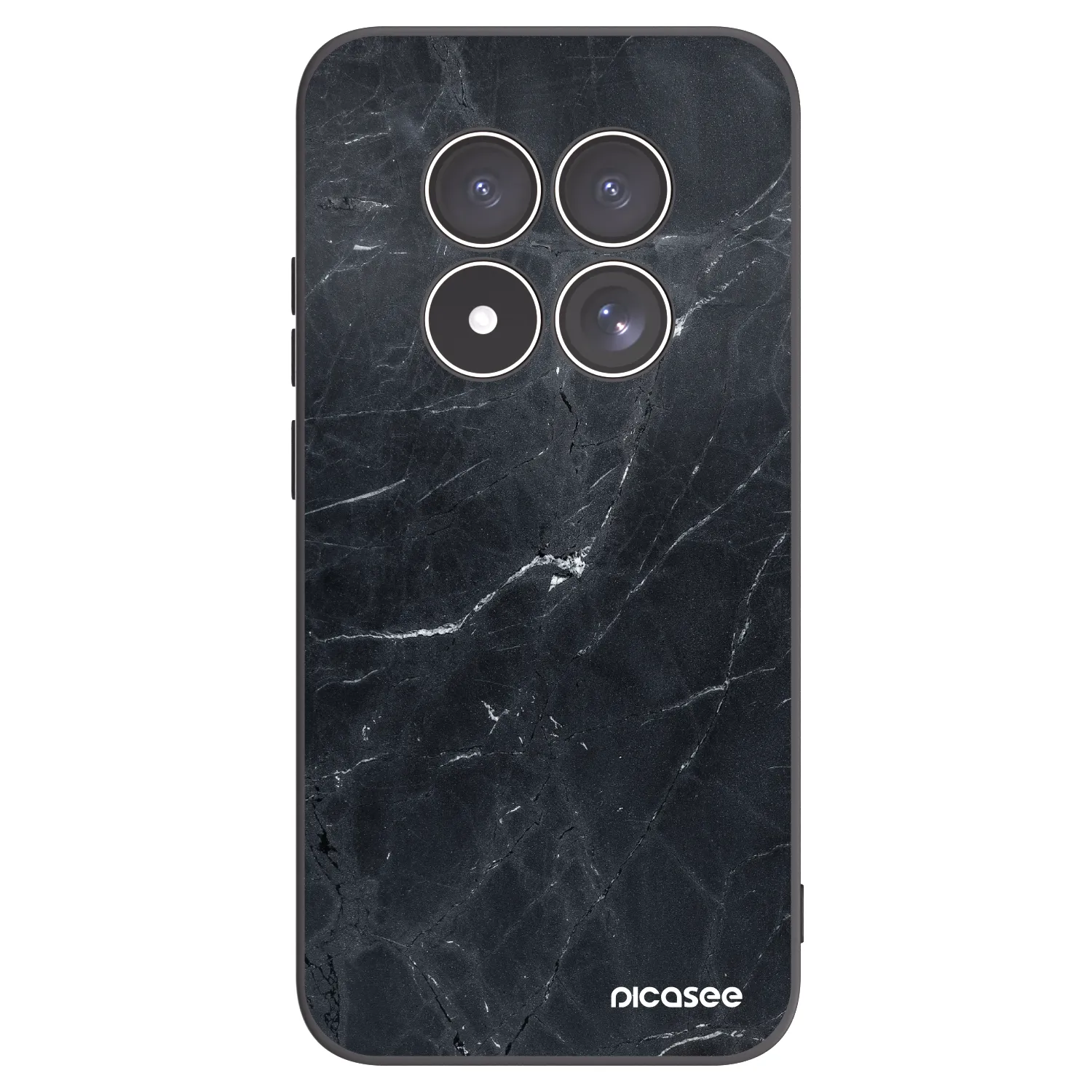 Picasee Xiaomi Redmi Note 15 Pro 4G Hülle - Schwarzes Silikon - Black marble