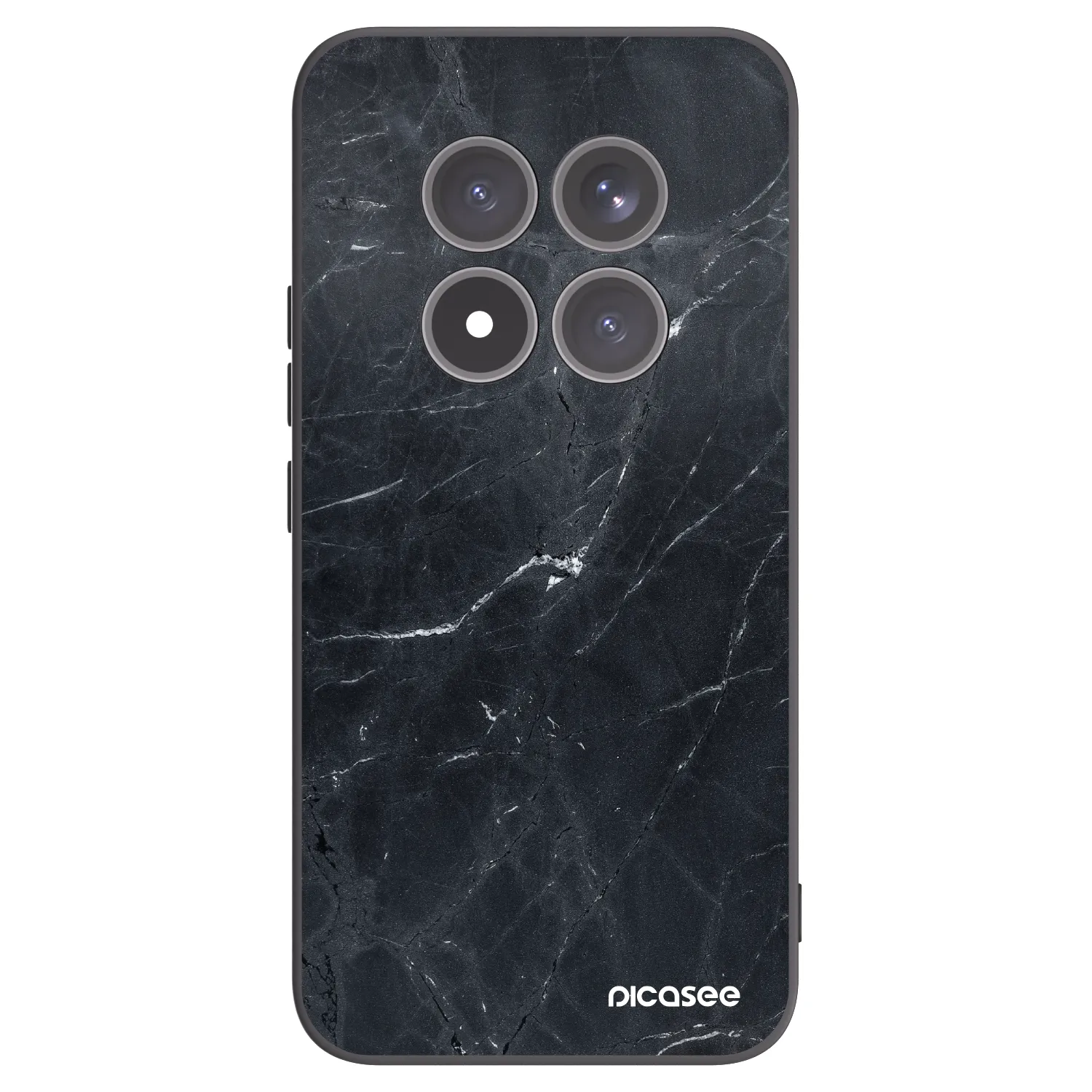 Picasee Xiaomi Redmi Note 15 Pro+ Hülle - Schwarzes Silikon - Black marble