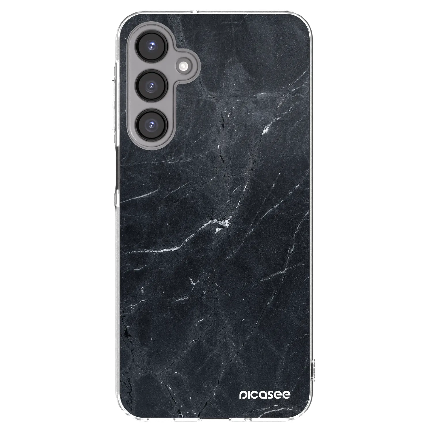Picasee Samsung Galaxy A16 4G Hülle - Transparentes Silikon - Black marble
