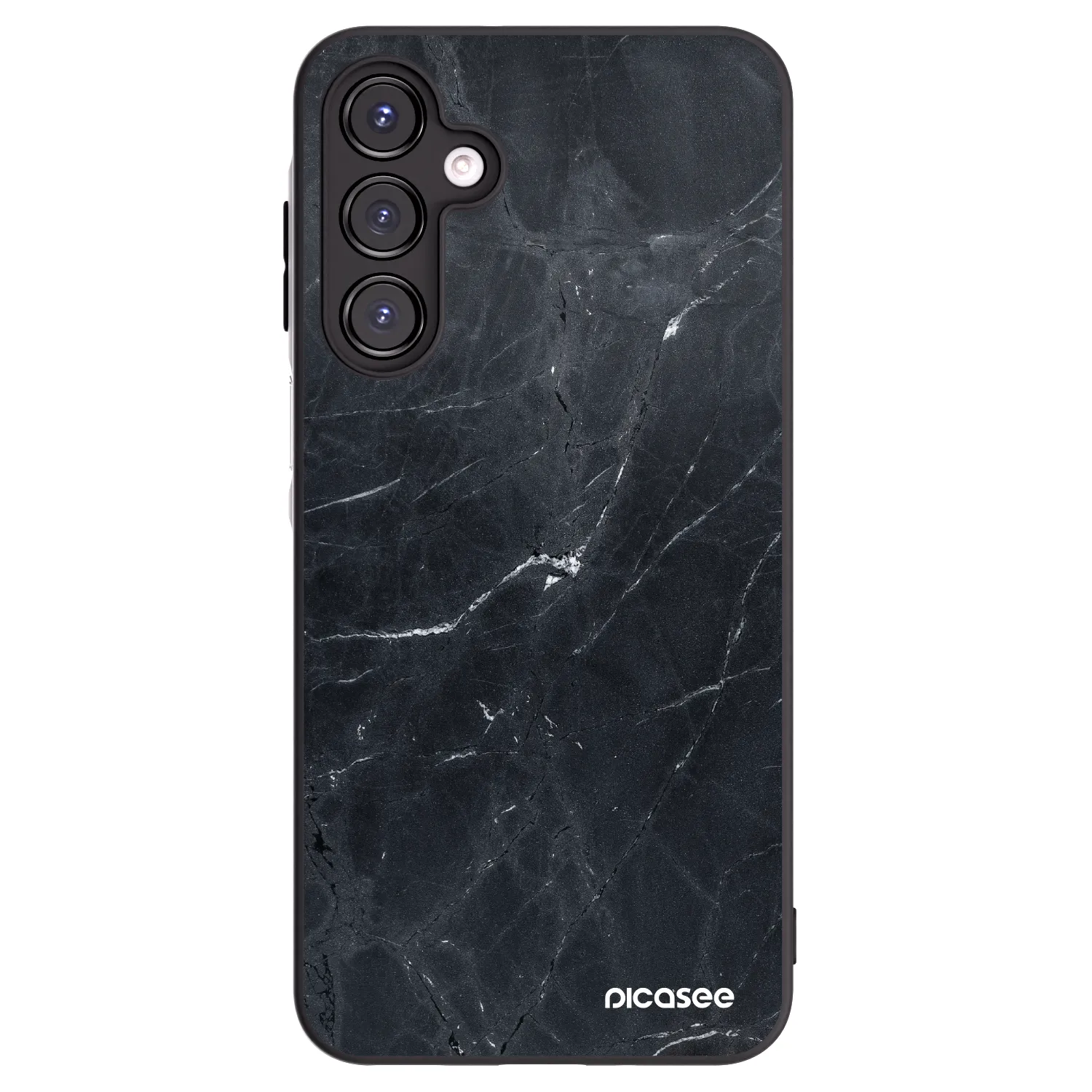 Picasee Samsung Galaxy A16 4G Hülle - Schwarzes Silikon - Black marble