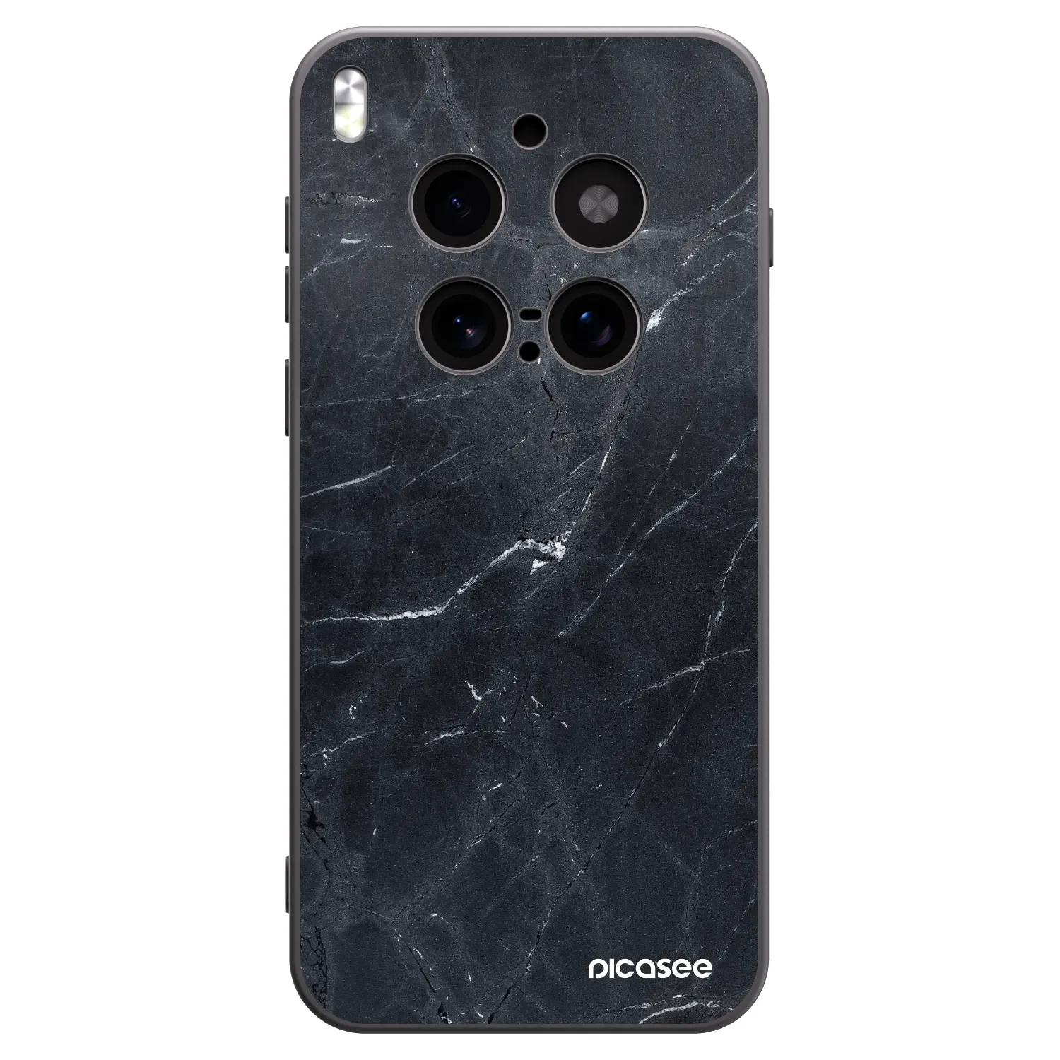 Picasee Vivo X300 Pro Hülle - Schwarzes Silikon - Black marble