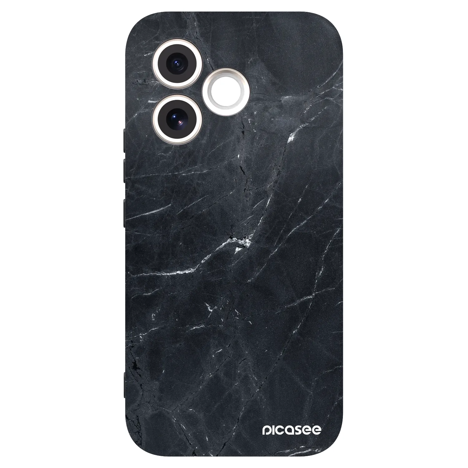 Picasee Honor 600 Lite Hülle - Schwarzes Silikon - Black marble