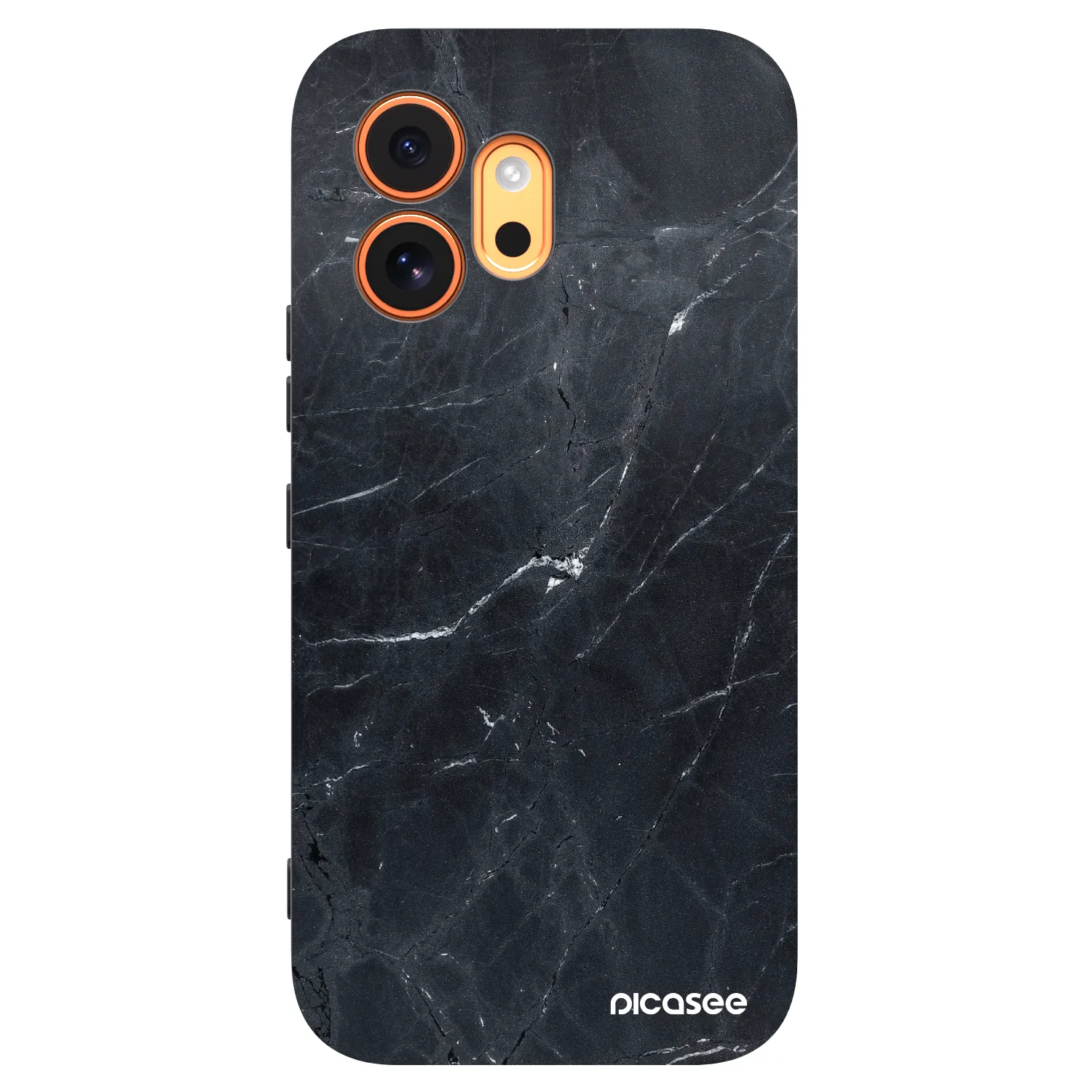 Picasee Honor 600 Hülle - Schwarzes Silikon - Black marble