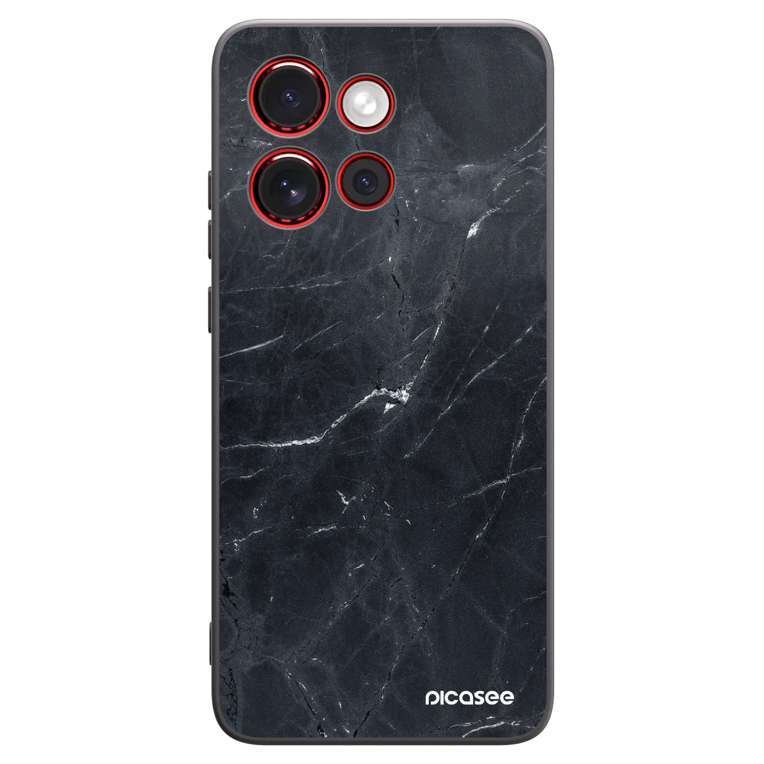 Picasee Motorola Edge 60 Neo 5G Hülle - Schwarzes Silikon - Black marble