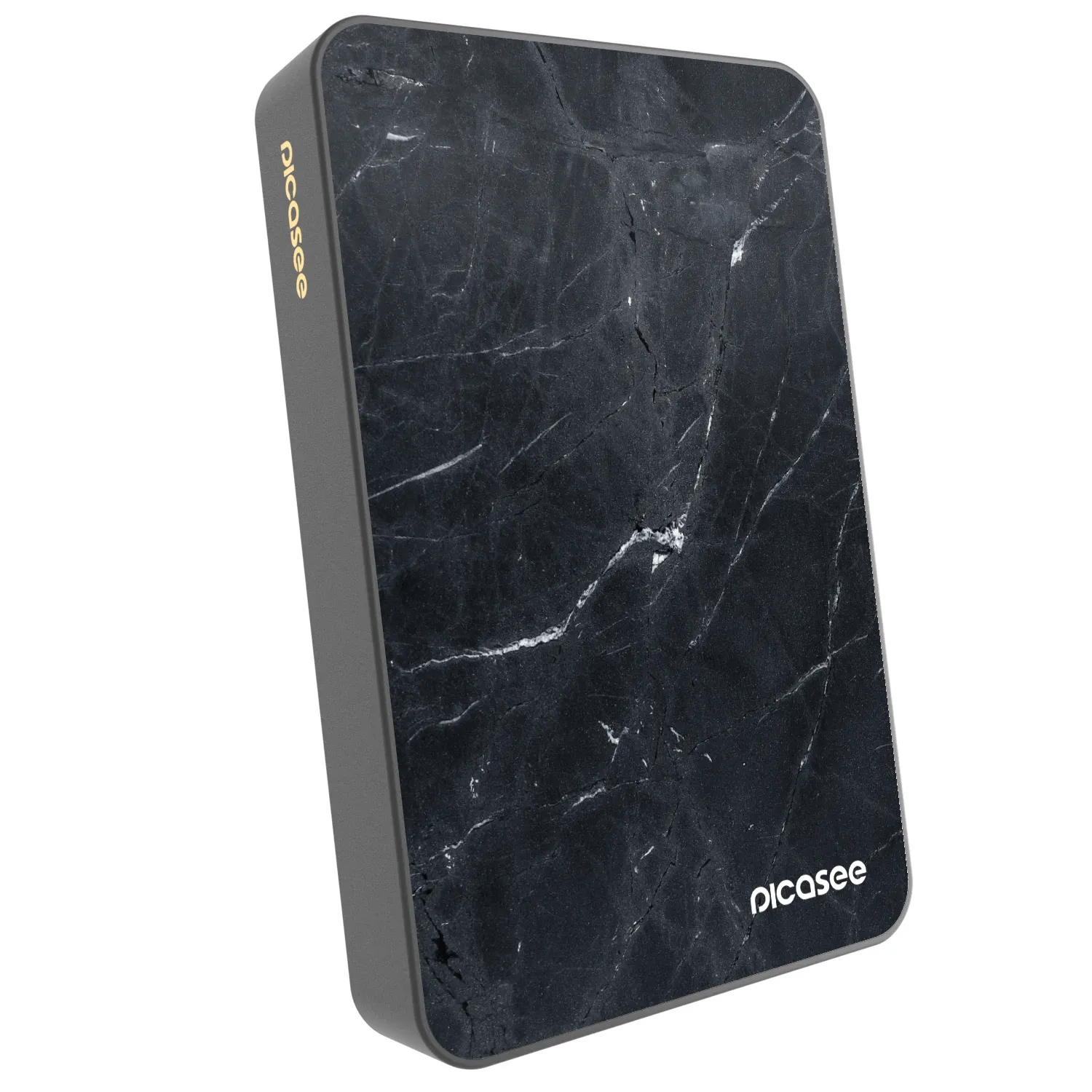 Picasee Powerbank mit MagSafe 10 000 mAh Grau - Black marble