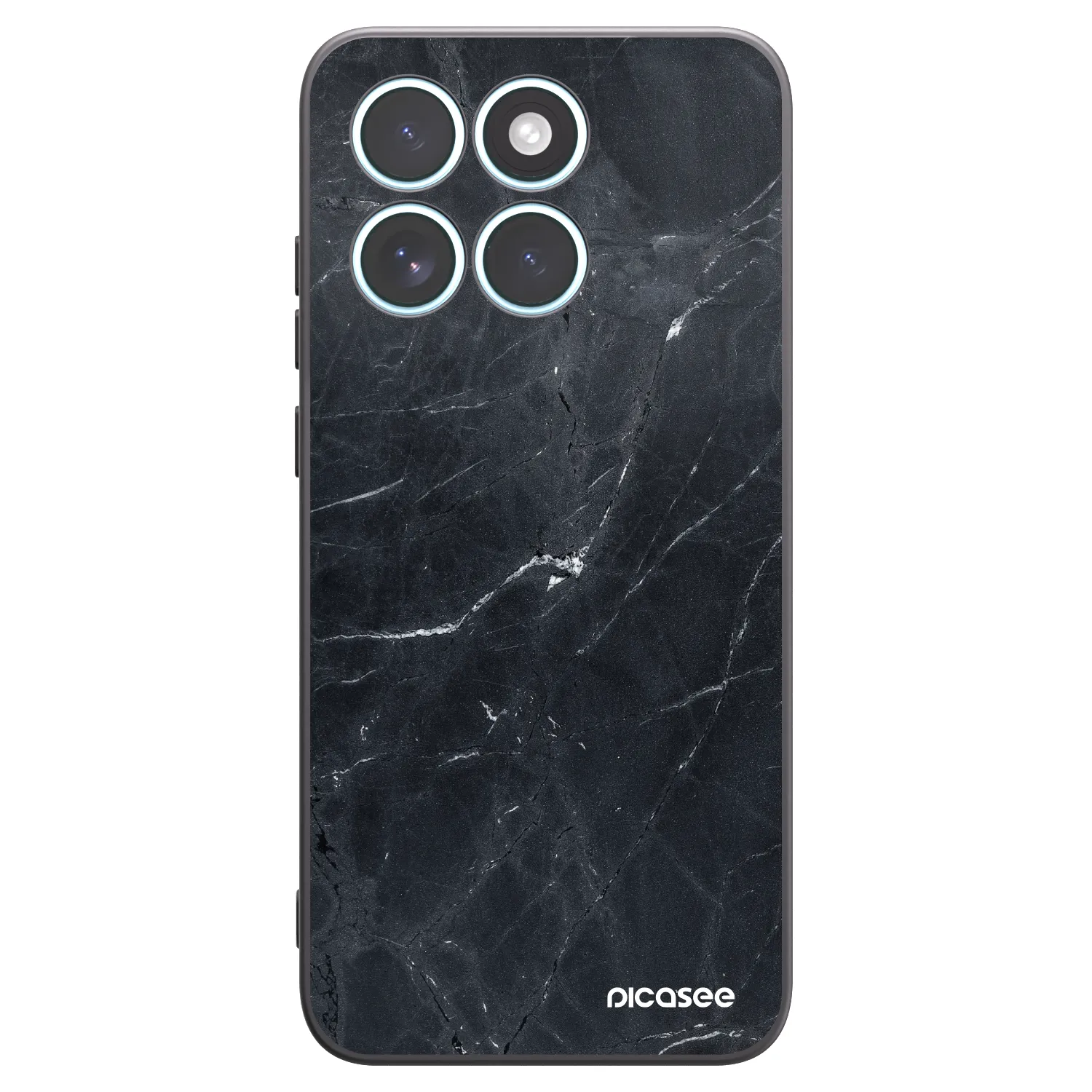Picasee Motorola Edge 70 Fusion Hülle - Schwarzes Silikon - Black marble