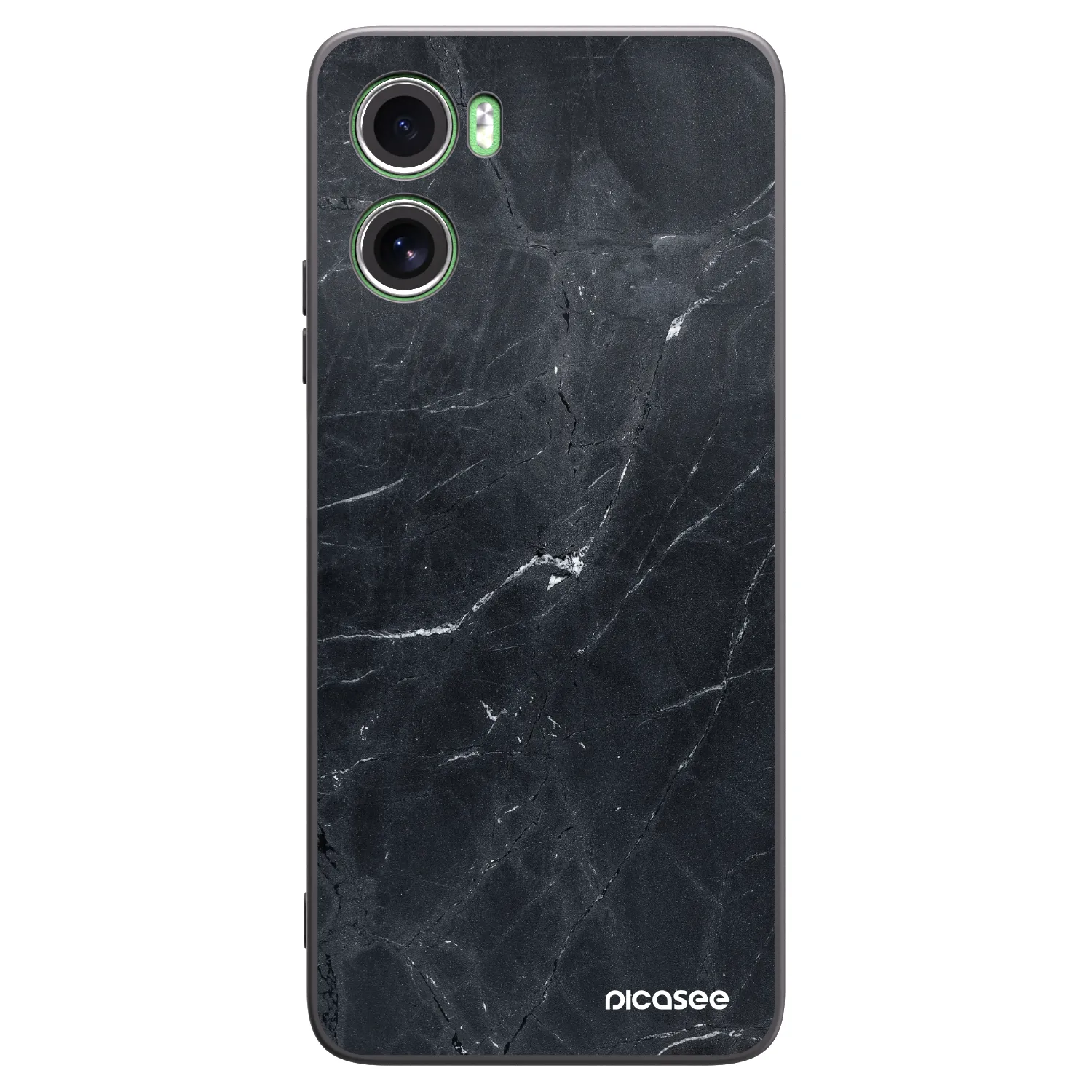 Picasee Motorola Moto G06 Hülle - Schwarzes Silikon - Black marble