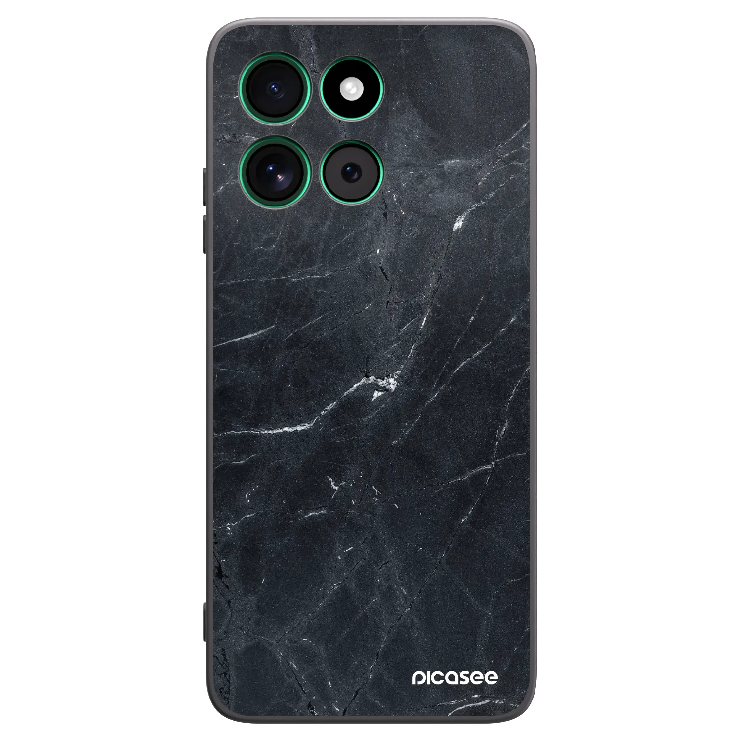 Picasee Motorola Moto G57 Power Hülle - Schwarzes Silikon - Black marble