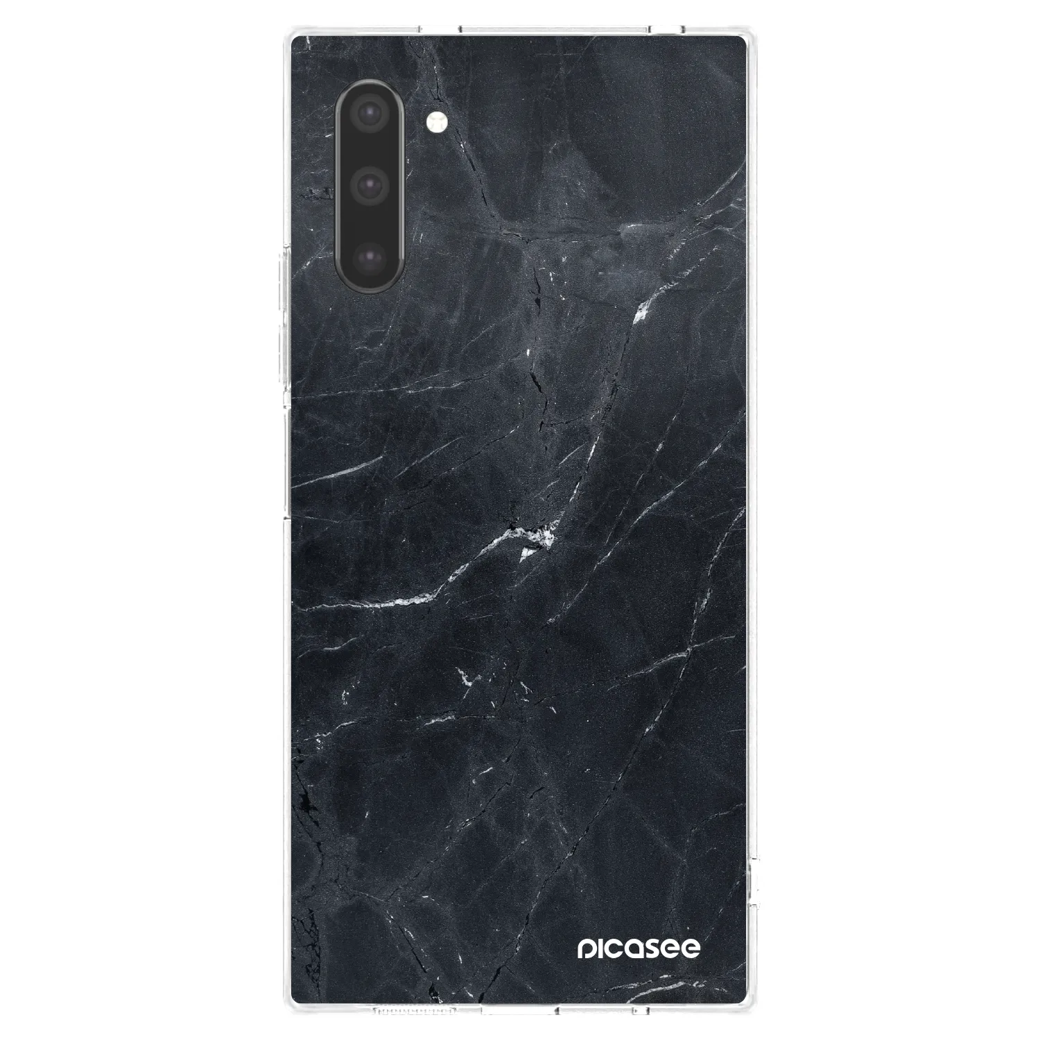 Picasee Samsung Galaxy Note 10 N970F Hülle - Transparentes Silikon - Black marble