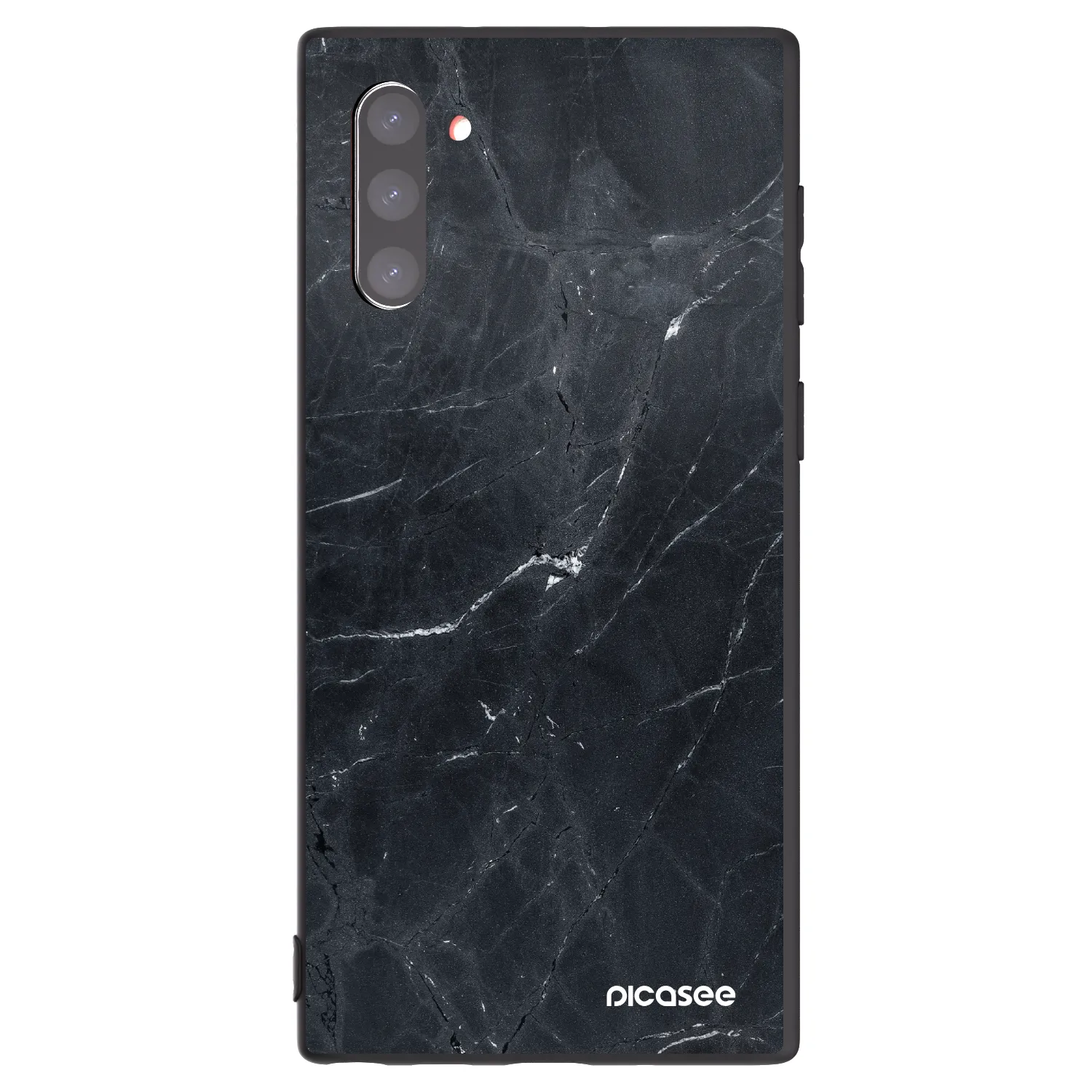 Picasee Samsung Galaxy Note 10 N970F Hülle - Schwarzes Silikon - Black marble