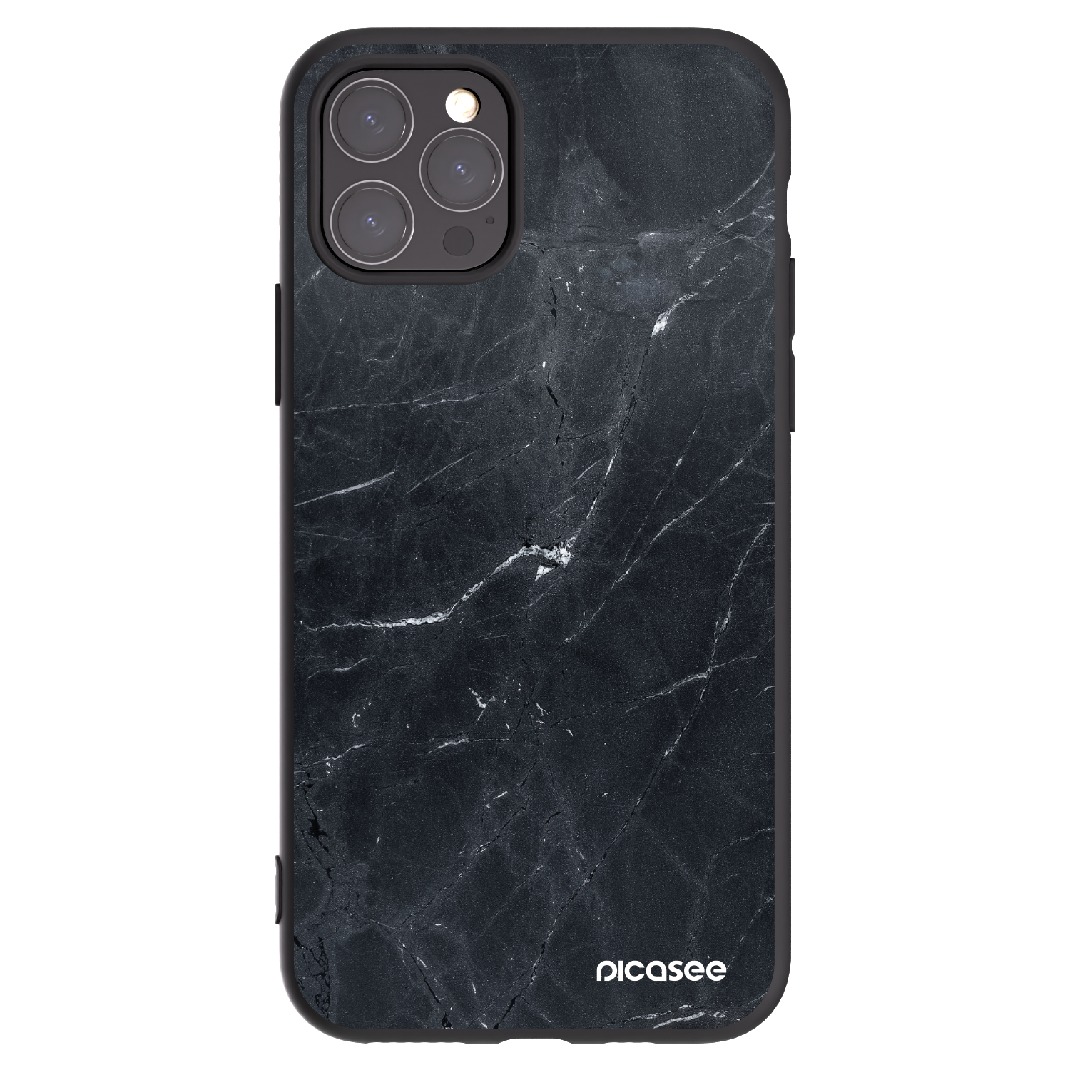Picasee Apple iPhone 11 Pro Hülle - Schwarzes Silikon - Black marble