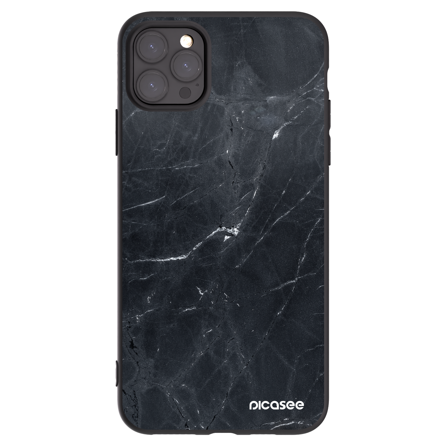 Picasee Apple iPhone 11 Pro Max Hülle - Schwarzes Silikon - Black marble