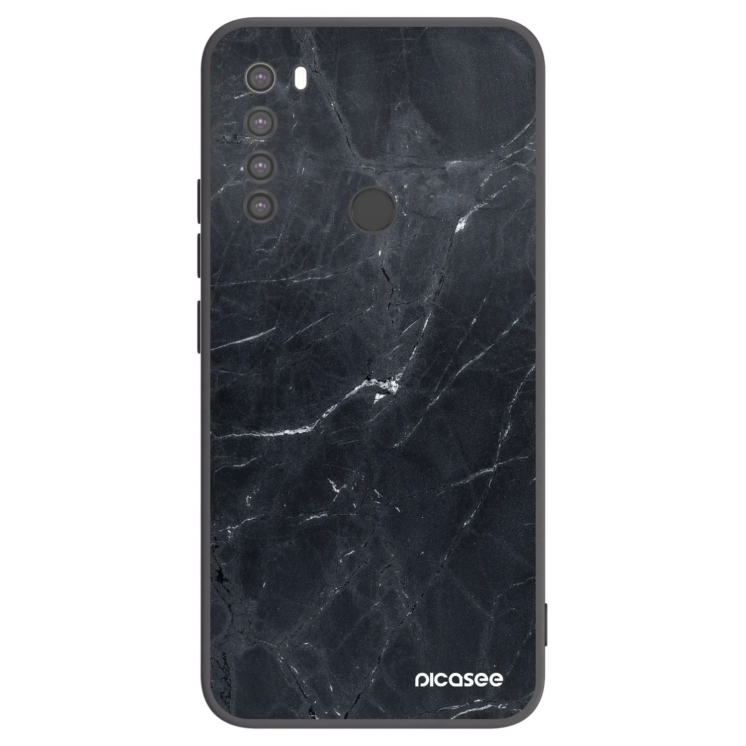 Picasee Xiaomi Redmi Note 8 Hülle - Schwarzes Silikon - Black marble