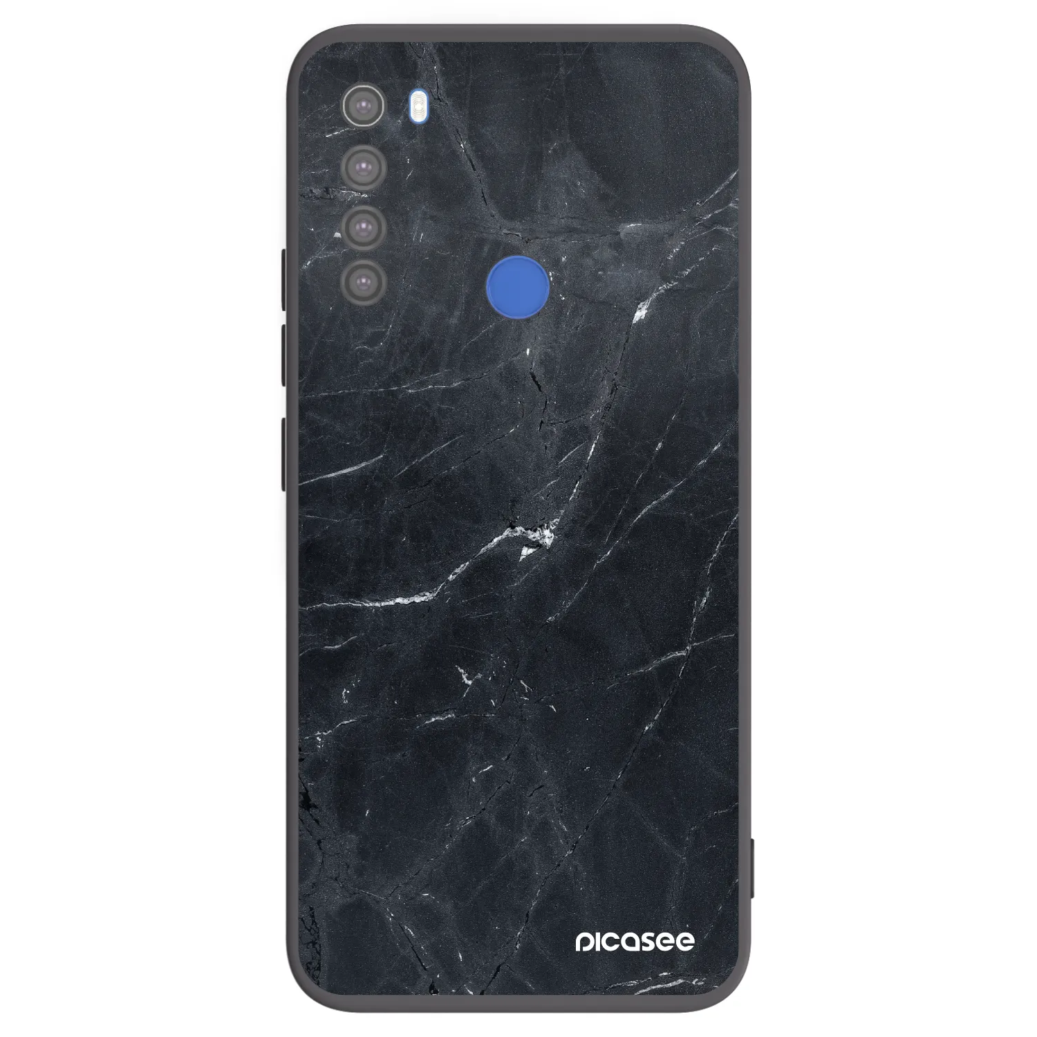 Picasee Xiaomi Redmi Note 8T Hülle - Schwarzes Silikon - Black marble