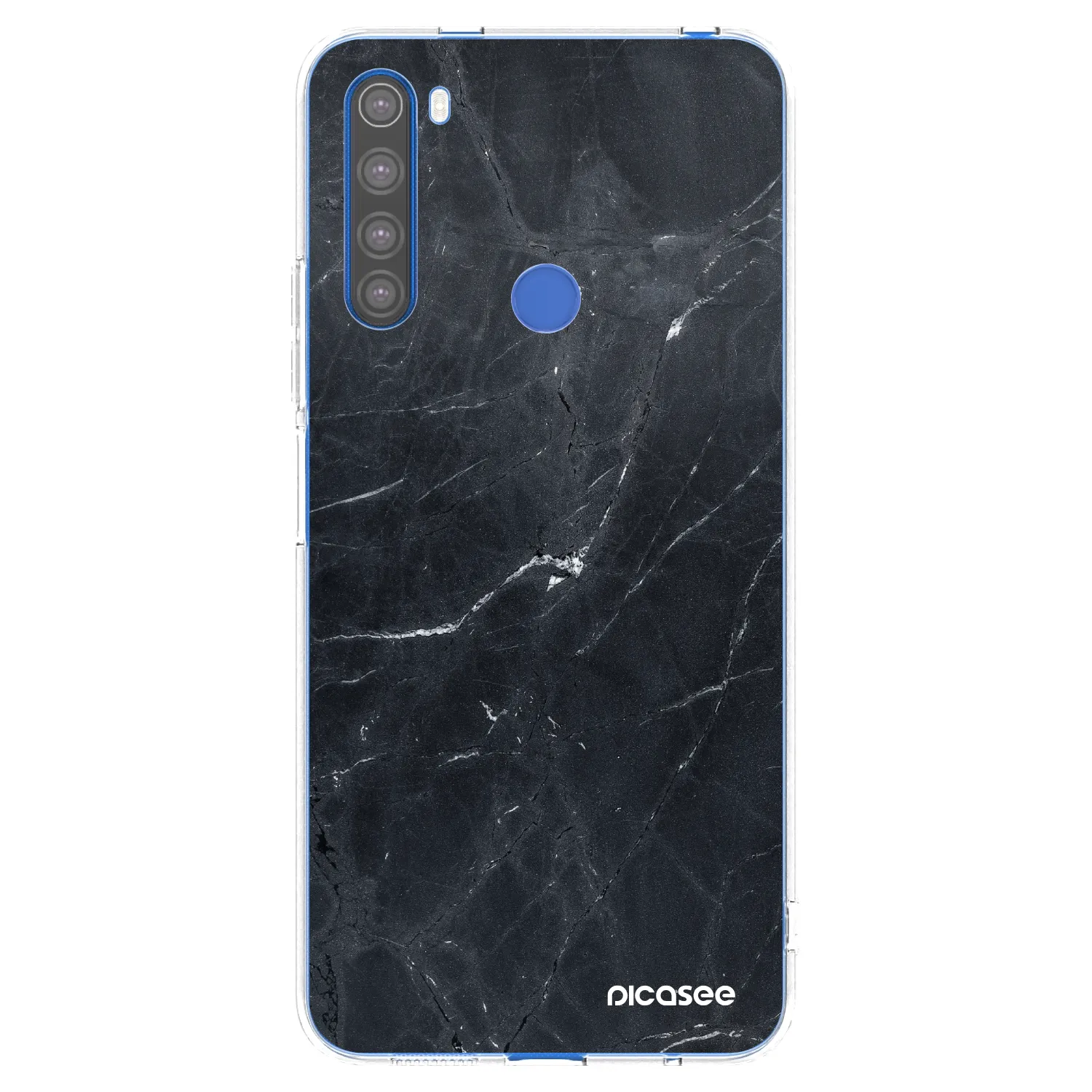 Picasee Xiaomi Redmi Note 8T Hülle - Transparentes Silikon - Black marble