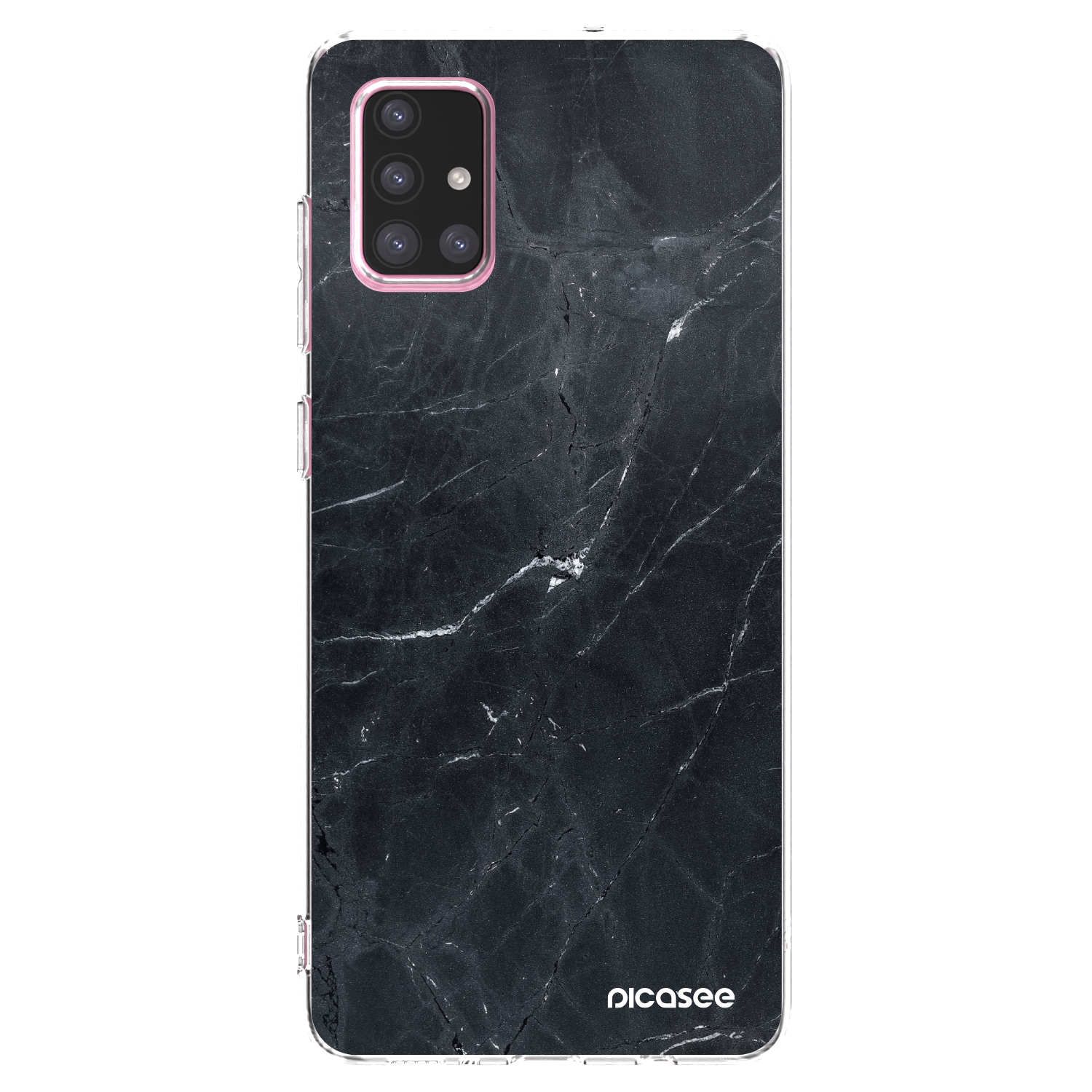 Picasee Samsung Galaxy A71 A715F Hülle - Transparentes Silikon - Black marble