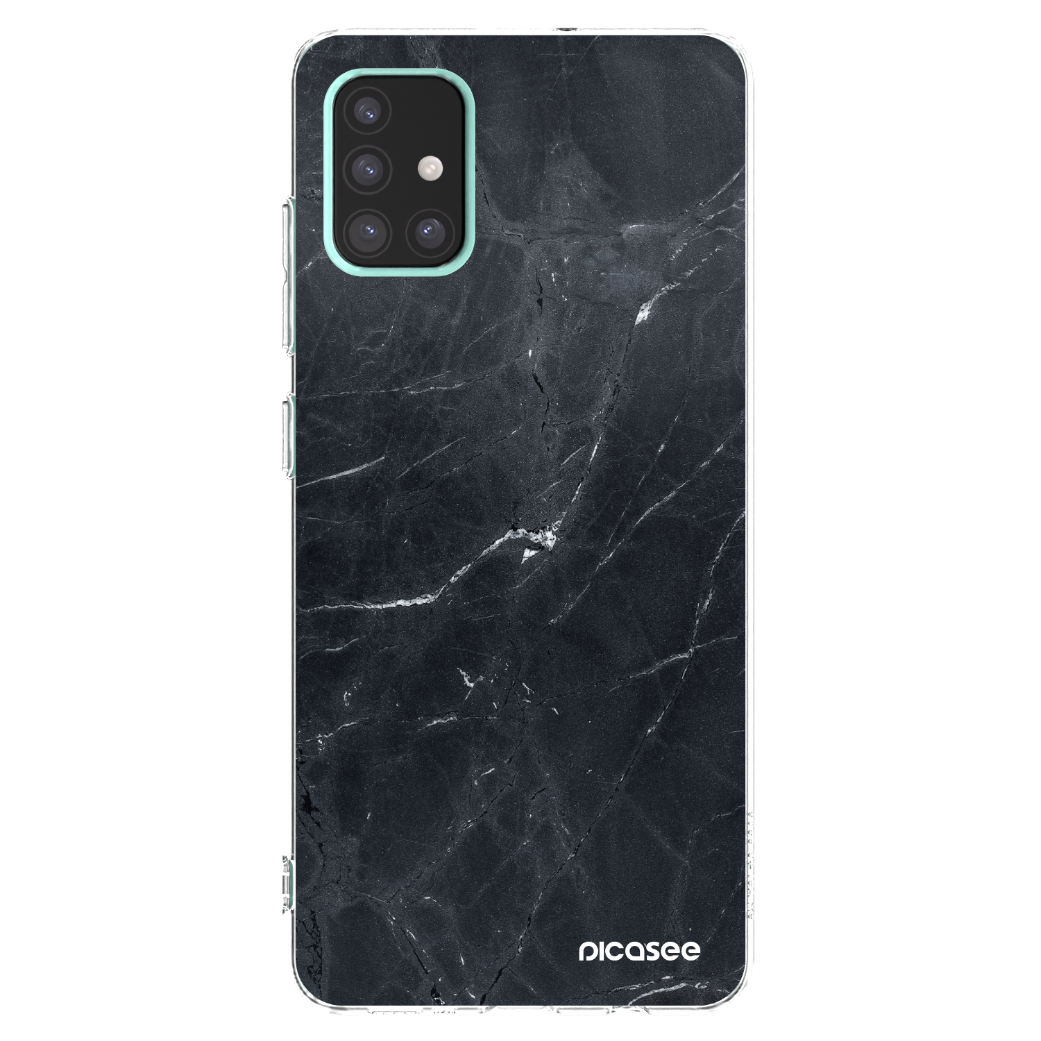 Picasee Samsung Galaxy A51 A515F Hülle - Transparentes Silikon - Black marble