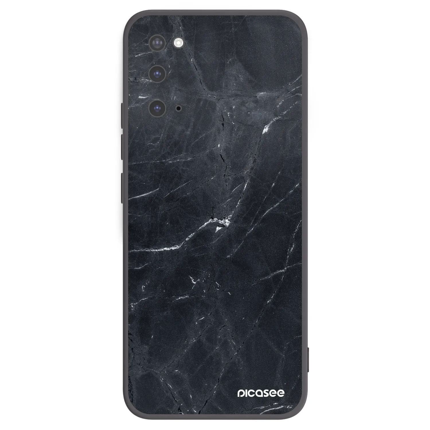 Picasee Samsung Galaxy S20 G980F Hülle - Schwarzes Silikon - Black marble