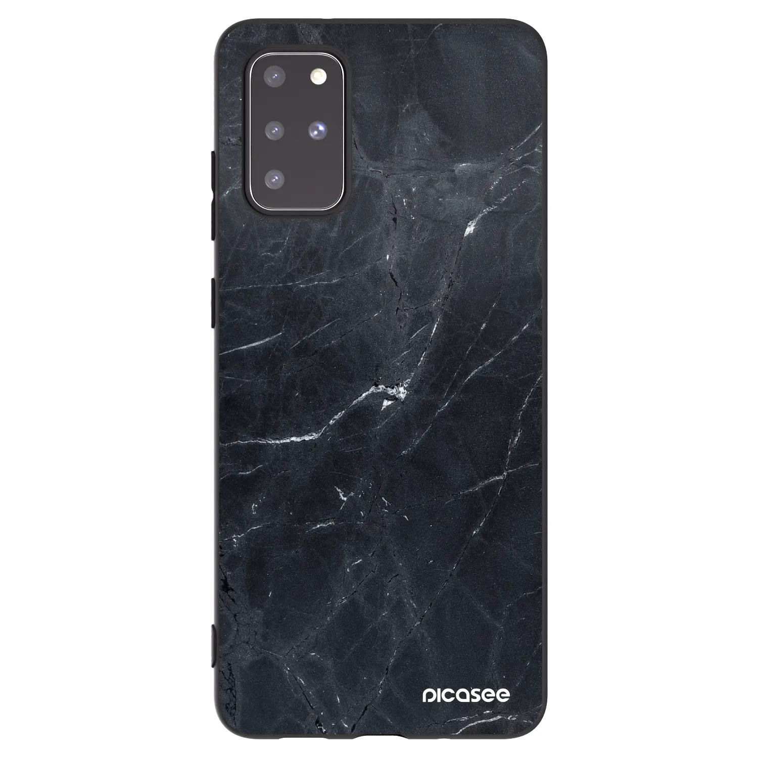 Picasee Samsung Galaxy S20+ G985F Hülle - Schwarzes Silikon - Black marble