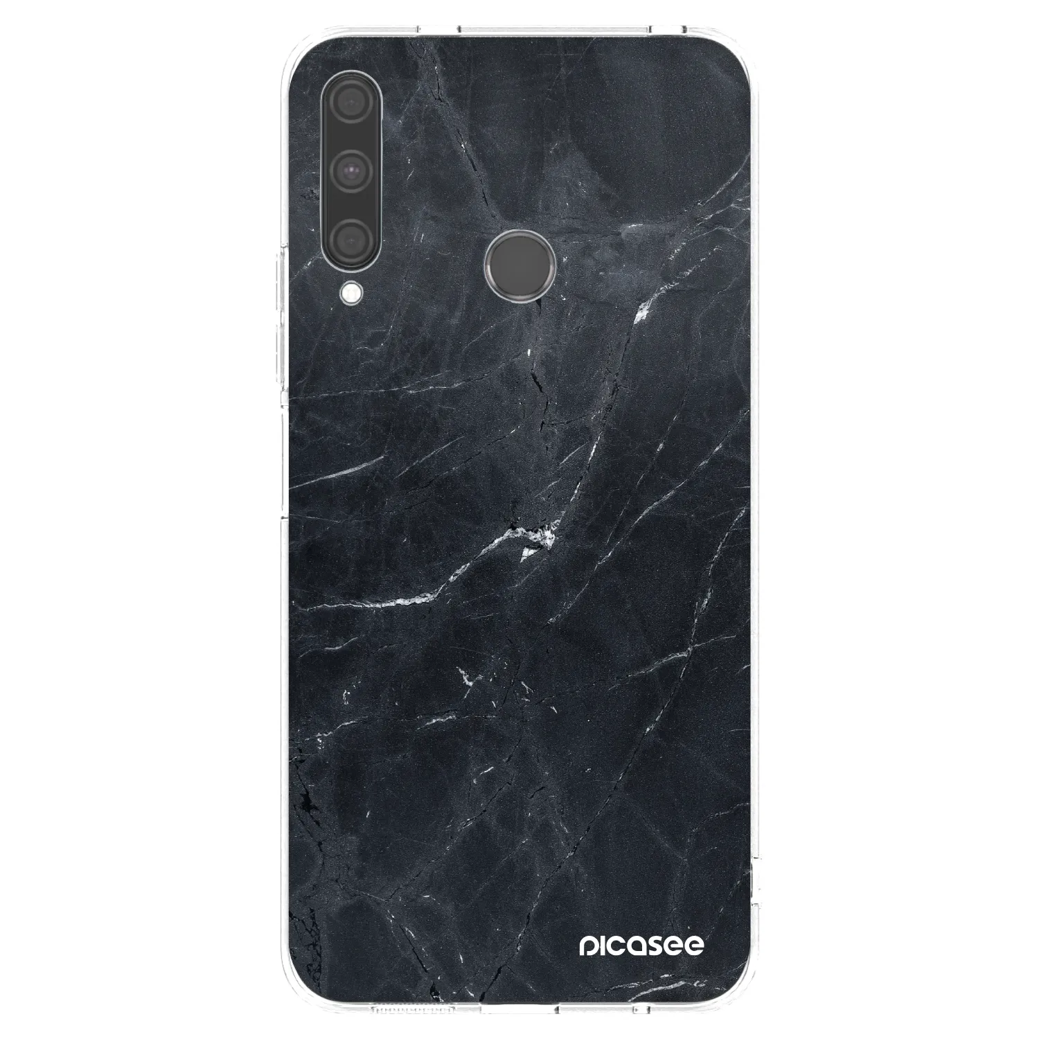 Picasee Huawei P40 Lite E Hülle - Transparentes Silikon - Black marble