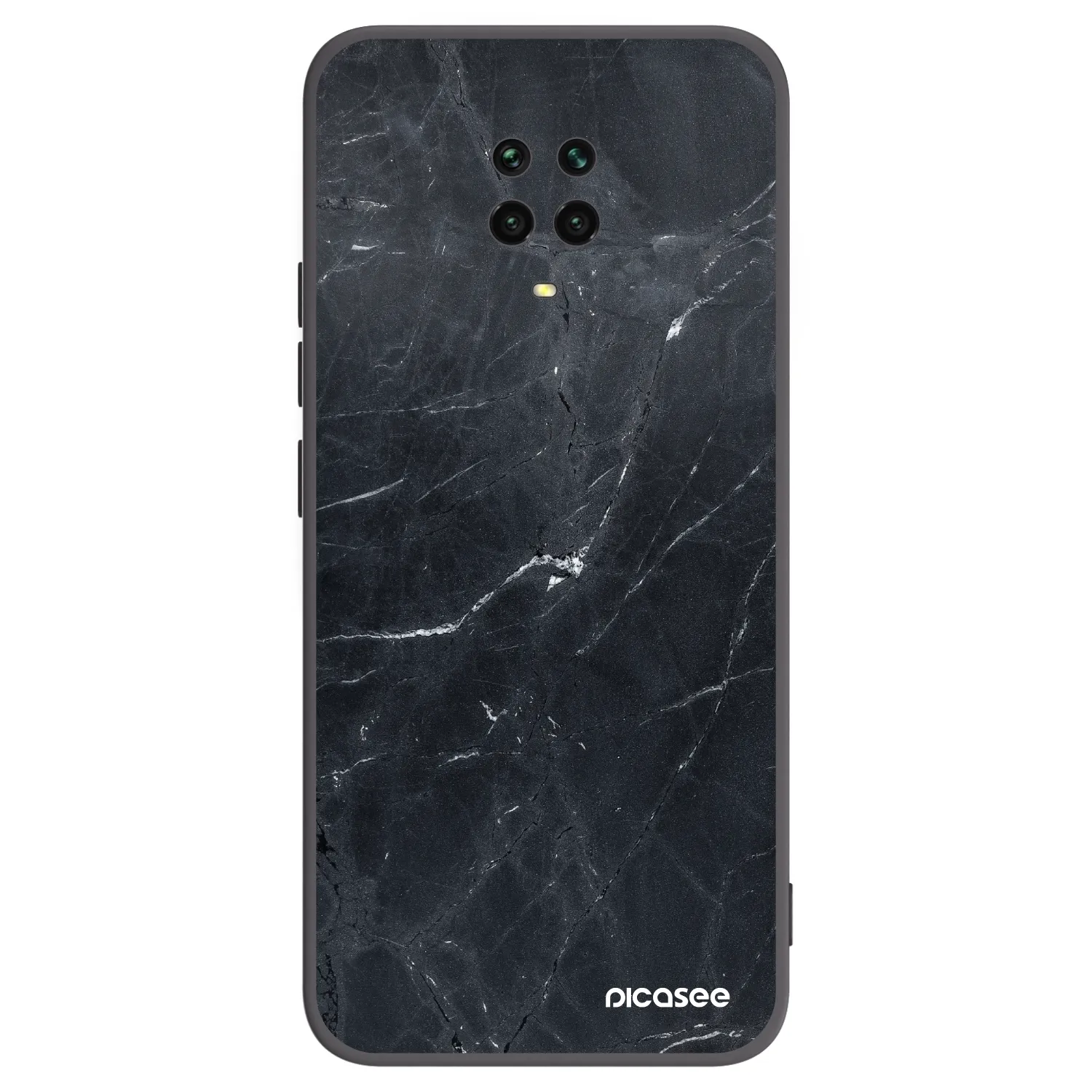 Picasee Xiaomi Redmi Note 9S Hülle - Schwarzes Silikon - Black marble