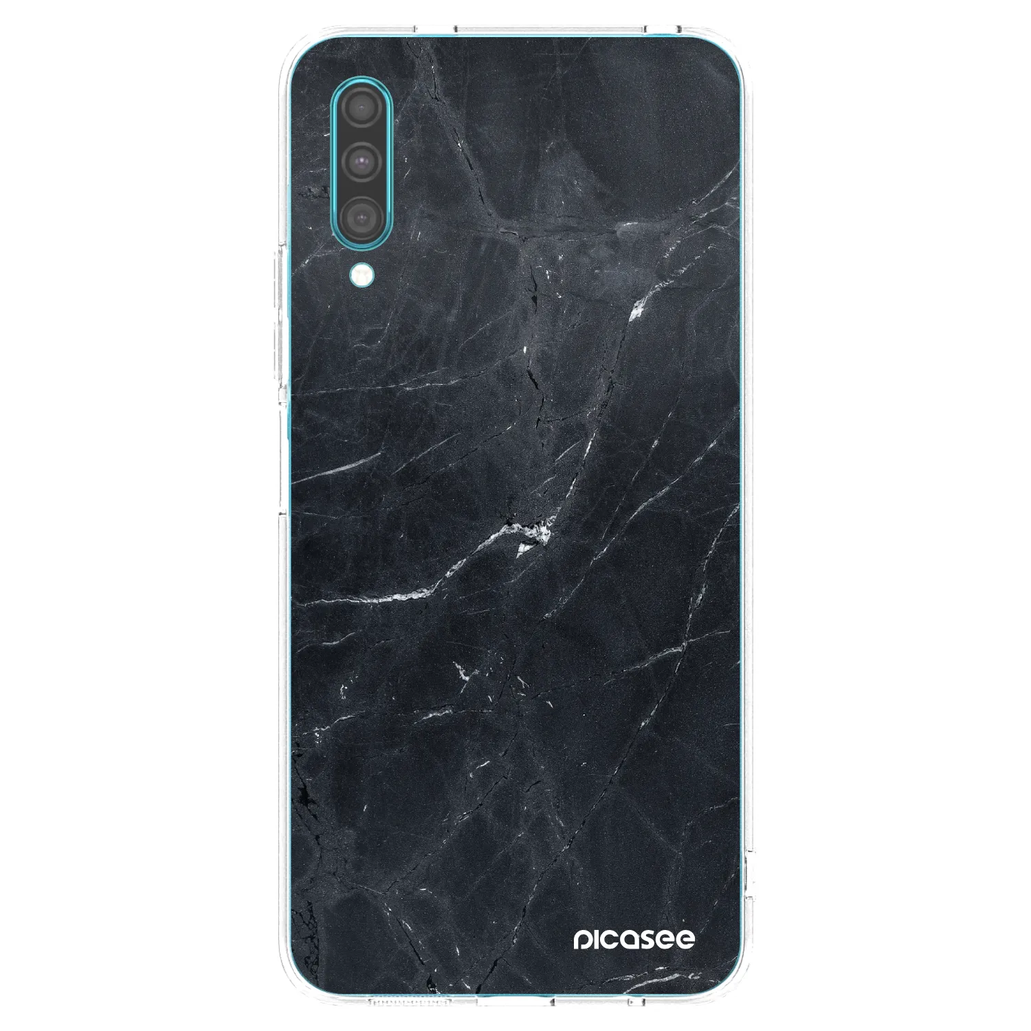 Picasee Samsung Galaxy A30s A307F Hülle - Transparentes Silikon - Black marble