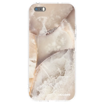 Picasee Apple iPhone 5/5S/SE Hülle - Transparentes Silikon - Cream marble