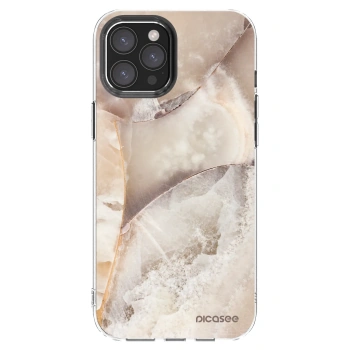 Picasee Apple iPhone 12 Pro Max Hülle - Transparentes Silikon - Cream marble