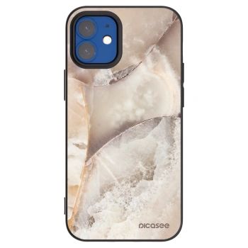 Picasee Apple iPhone 12 mini Hülle - Schwarzes Silikon - Cream marble