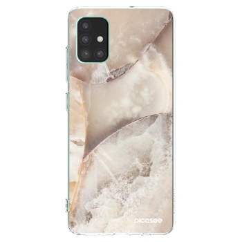 Picasee Samsung Galaxy M51 M515F Hülle - Transparentes Silikon - Cream marble