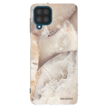 Picasee Samsung Galaxy A12 A125F Hülle - Transparentes Silikon - Cream marble