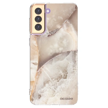 Picasee Samsung Galaxy S21+ 5G G996F Hülle - Transparentes Silikon - Cream marble