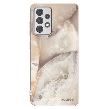 Picasee Samsung Galaxy A52 5G A525F Hülle - Transparentes Silikon - Cream marble