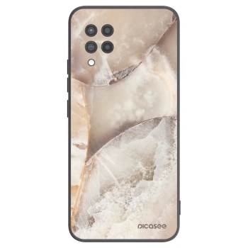 Picasee Samsung Galaxy A42 A426B Hülle - Schwarzes Silikon - Cream marble