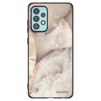 Picasee Samsung Galaxy A72 A725F Hülle - Schwarzes Silikon - Cream marble