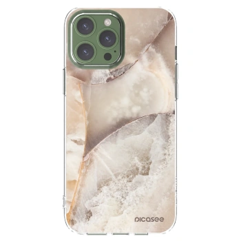 Picasee Apple iPhone 13 Pro Max Hülle - Transparentes Silikon - Cream marble